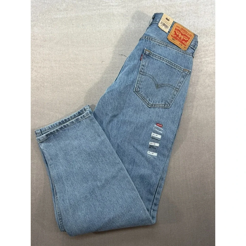 NWT Levi Strauss Men 550 Relaxed Fit Jeans Size 30X32 Lightstone Wash